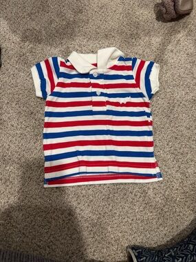 Stripeded Polo Shirt for Kids - Red, White & Blue 6-9 M